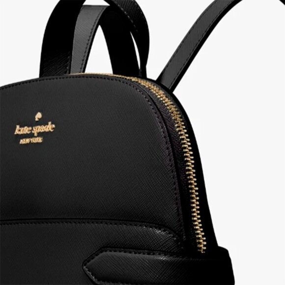S Kate Spade Staci Dome Backpack Black Saffiano Leather Bag KG021 NWT $359Retail - Picture 7 of 9